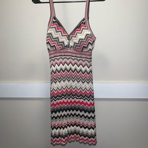 Crocheted chevron strapless dress